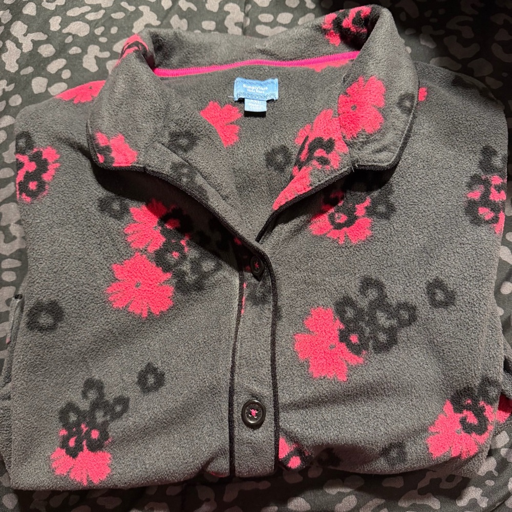 Simply Vera Vera Wang Gray and Pink Floral PJ top